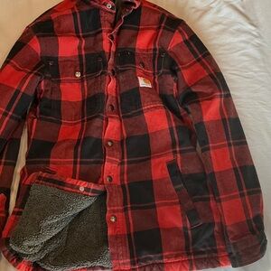 Carhartt Red and Black Plaid Men's Shirt Jacket